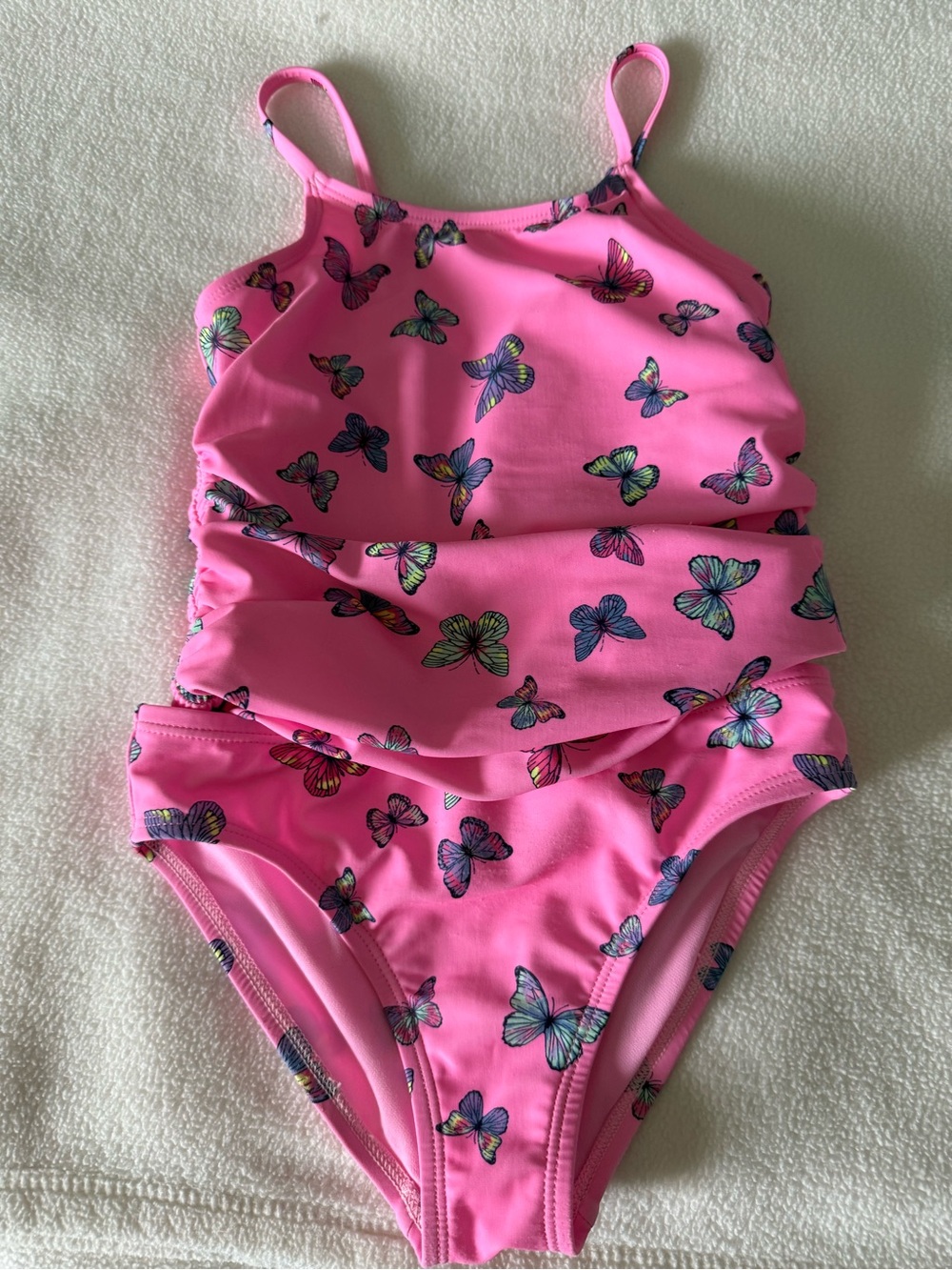 Girls' Pink Butterfly Two-Piece Swimsuit
